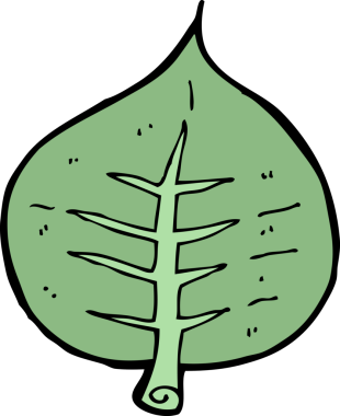 Bir insan tarafından çizilmiş çizgi film yaprağı.