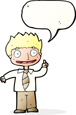 Bir insan tarafından çizilmiş konuşma baloncuğu fikri olan bir çizgi film adamı.