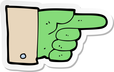 Bir insan tarafından çizilmiş zombi eli çizgi filminin çıkartması.