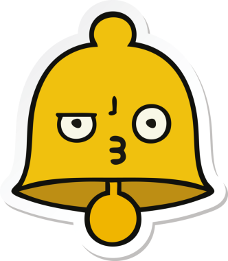 Bir insan tarafından çizilmiş sevimli bir çanın çıkartması.