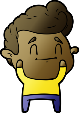 Bir insan tarafından çizilmiş mutlu çizgi film adamı.