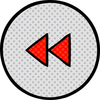 bir insan tarafından çizilmiş bir geri sarma düğmesinin çizgi roman tarzı