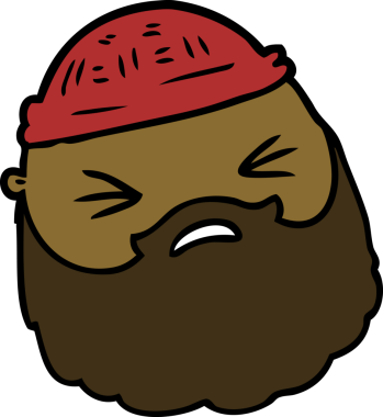 Bir insan tarafından çizilmiş sakallı bir erkek yüzü.