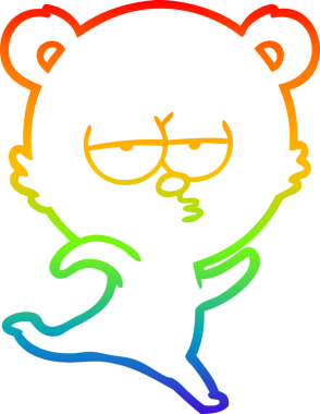 gökkuşağı gradyanı çizimi bir insan tarafından çizilmiş bir ayı karikatürü