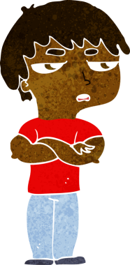 Bir insan tarafından çizilmiş rahatsız bir çocuk.