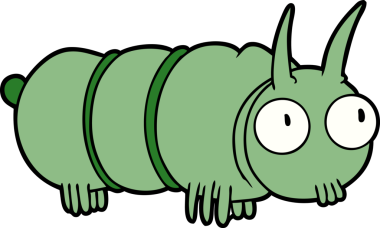 Bir insan tarafından çizilmiş sevimli çizgi film böceği.