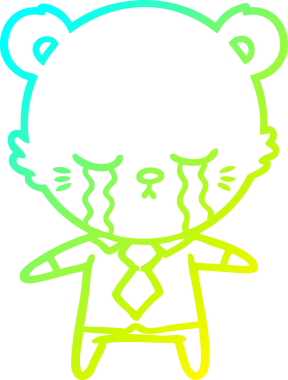 Ağlayan bir kutup ayısının insan tarafından çizilmiş soğuk çizgi çizgisi.