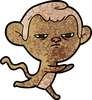 Bir insan tarafından çizilmiş çizgi maymun.