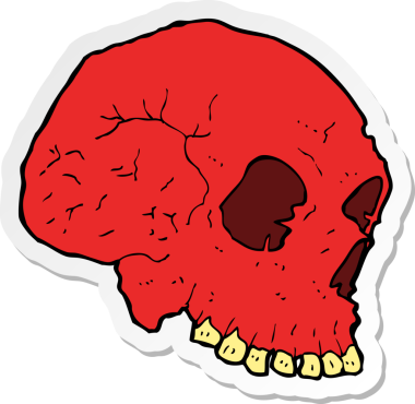 Bir insan tarafından çizilmiş ürkütücü bir karikatür çıkartması.