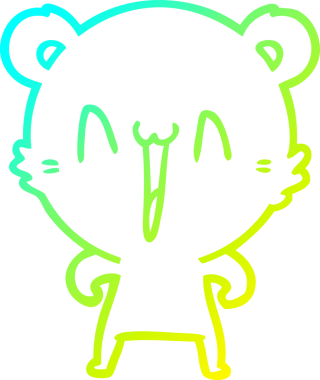 Bir insan tarafından çizilmiş mutlu bir kutup ayısı karikatürü.