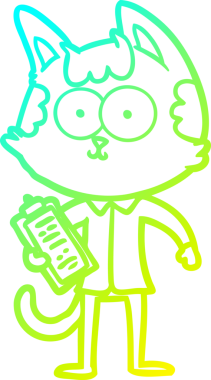 Mutlu bir çizgi film satıcısının insan tarafından çizilmiş soğuk çizgi çizgisi.