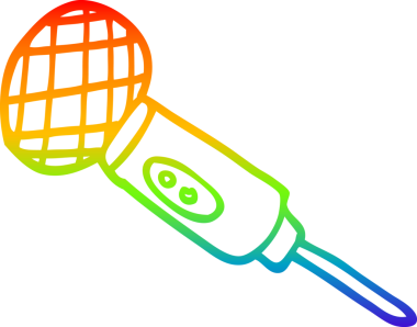 gökkuşağı gradyan çizgi çizimi bir insan tarafından çizilmiş bir karikatür mikrofon