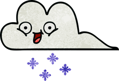 Bir insan tarafından çizilmiş bir kar bulutunun retro grunge dokusu