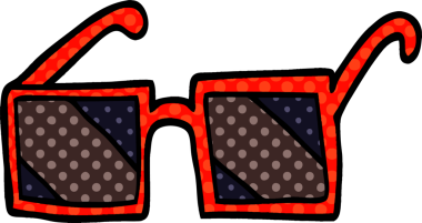 bir insan tarafından çizilmiş karikatür kare güneş gözlüğü.