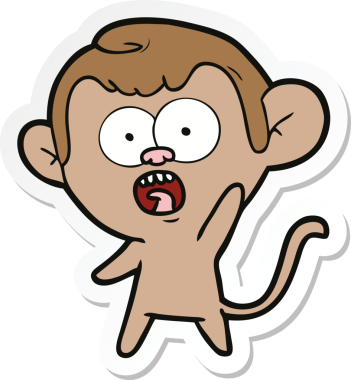 Bir insan tarafından çizilmiş bir karikatür çıkartması.