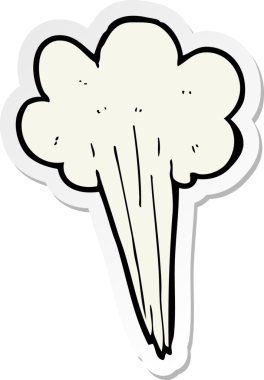 Bir insan tarafından çizilmiş karikatür buhar tasarım elementinin etiketi