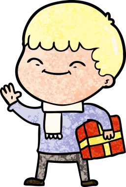 Bir insan tarafından çizilmiş mutlu çocuk çizgi filmi.