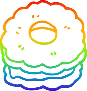 gökkuşağı gradyanı çizimi bir insan tarafından çizilmiş pijamalı bisküvi