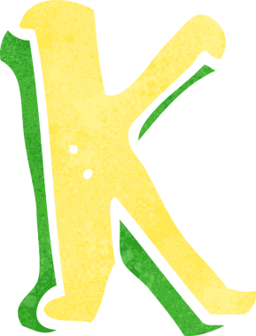 bir insan tarafından çizilmiş K harfi.