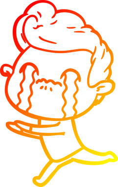 Bir insan tarafından çizilmiş ağlayan bir çizgi film karakteri çizimi.