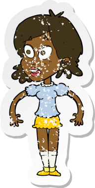 Bir insan tarafından çizilmiş bir karikatürün gerilimli çıkartması.