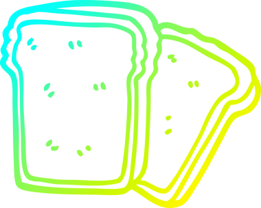 Bir insan tarafından çizilen ekmek karikatürünün soğuk gradyan çizimi