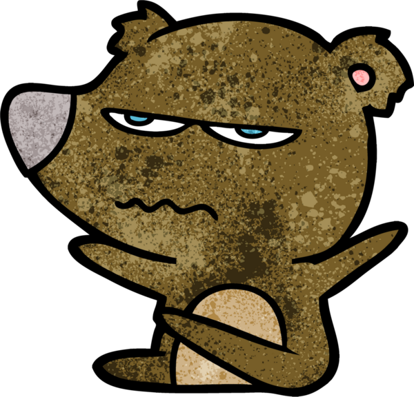 Bir insan tarafından çizilmiş kızgın ayı çizgi filmi.