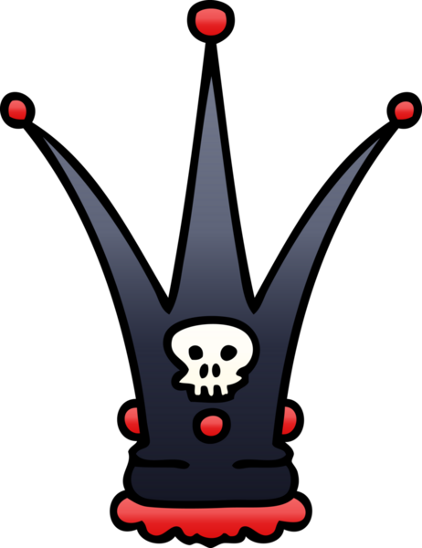 bir insan tarafından çizilmiş gölgelenmiş garip karikatür ölüm tacı.