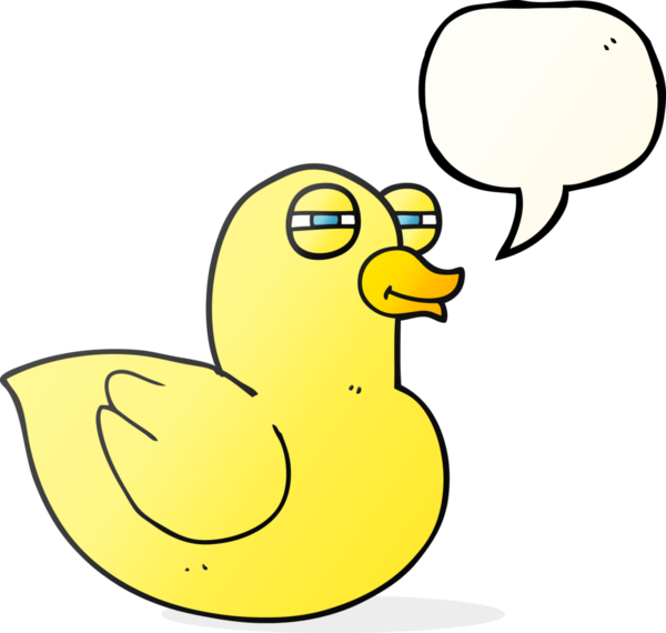 Bir insan tarafından çizilmiş el yazısıyla çizilmiş komik plastik ördek.