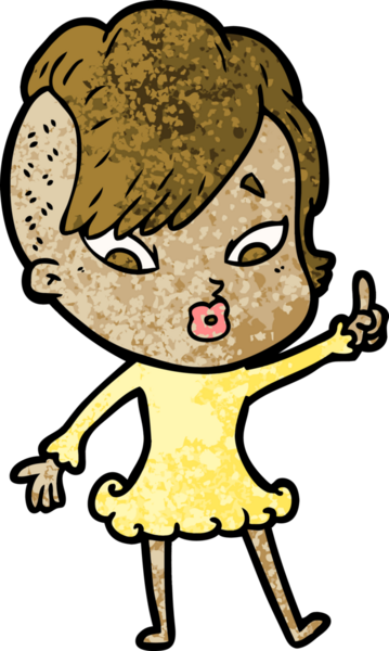 Bir insan tarafından çizilmiş, şaşırmış bir kız.