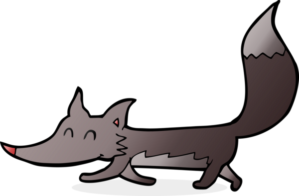 Bir insan tarafından çizilmiş küçük bir kurt.