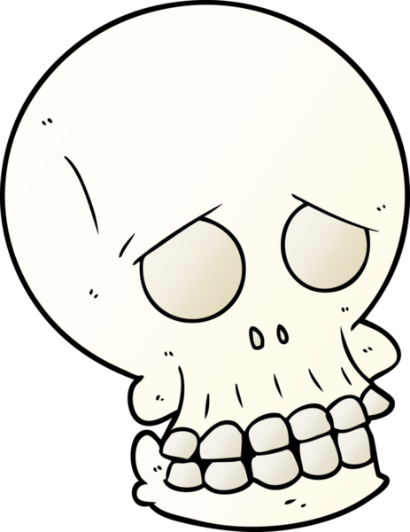 Bir insan tarafından çizilmiş ürkütücü bir kafatası.