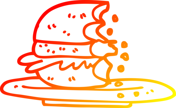 İnsan tarafından çizilmiş yarısı yenmiş bir çizgi film çizimi.