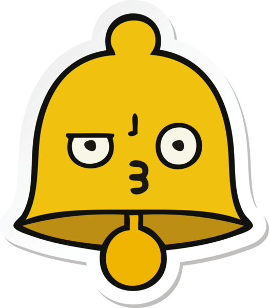 Bir insan tarafından çizilmiş sevimli bir çanın çıkartması.