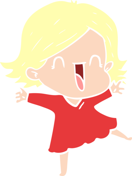 Bir insan tarafından çizilmiş düz renkli bir çizgi film.