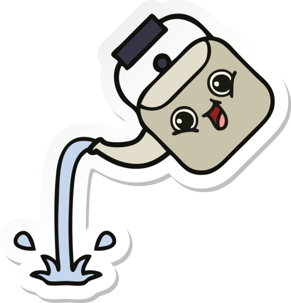 Bir insan tarafından çizilmiş tatlı bir karikatür çıkartması.