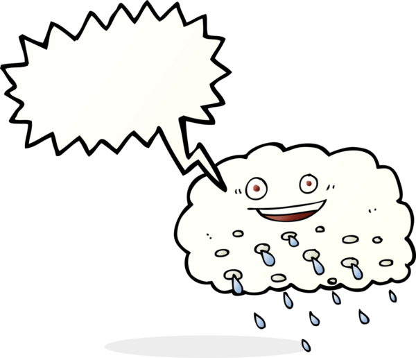 bir insan tarafından çizilmiş konuşma balonlu çizgi film yağmur bulutu