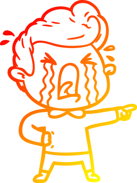 Bir insan tarafından çizilmiş, ağlayan bir çizgi film karakteri.