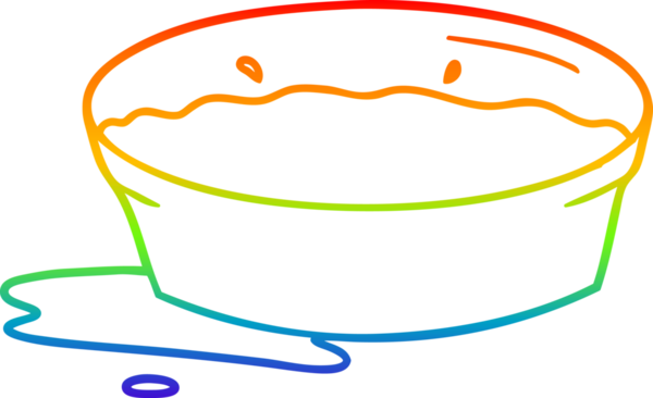 gökkuşağı gradyan çizgi çizimi bir insan tarafından çizilmiş bir köpek su kabı