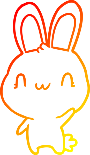 Bir insan tarafından çizilen sevimli bir tavşanın sıcak çizgi çizimi
