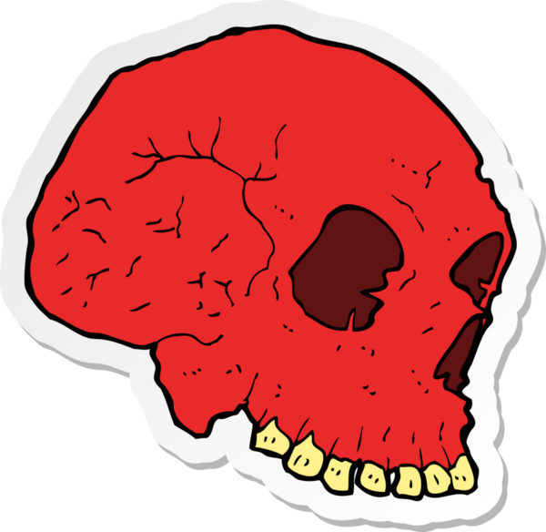 Bir insan tarafından çizilmiş ürkütücü bir karikatür çıkartması.