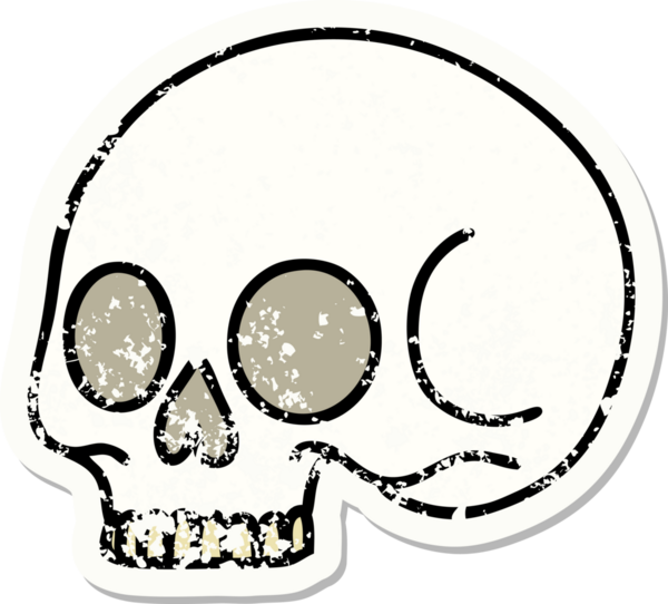 Bir insan tarafından çizilmiş geleneksel bir kafatası stili dövmesi var.