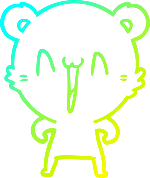 Bir insan tarafından çizilmiş mutlu bir kutup ayısı karikatürü.