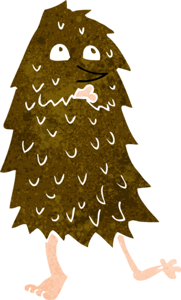 Bir insan tarafından çizilmiş çizgi film canavarı.