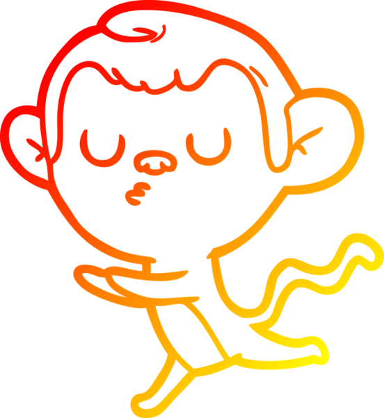 Bir insan tarafından çizilmiş çizgi film maymunu çizimi