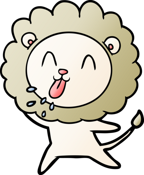 Bir insan tarafından çizilmiş mutlu çizgi film aslanı.