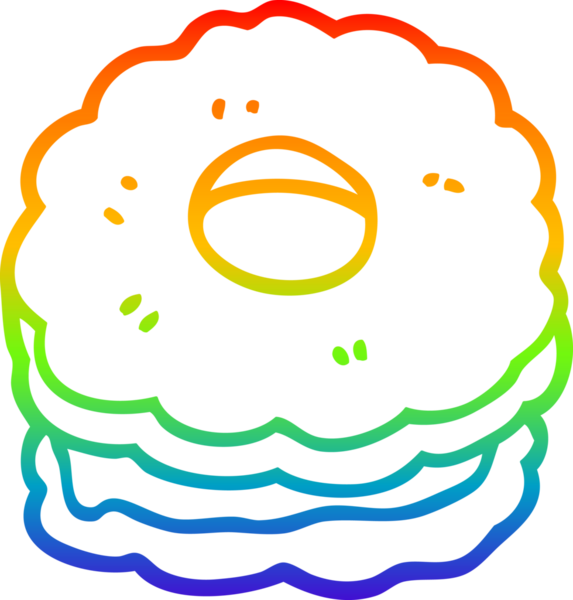 gökkuşağı gradyanı çizimi bir insan tarafından çizilmiş pijamalı bisküvi