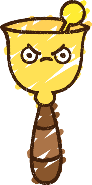 Bir insan tarafından çizilmiş el çanı tebeşiri.