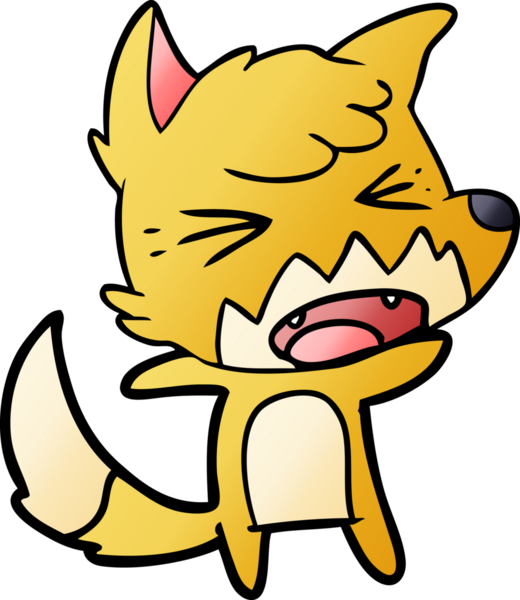 Bir insan tarafından çizilmiş kızgın çizgi film tilkisi.