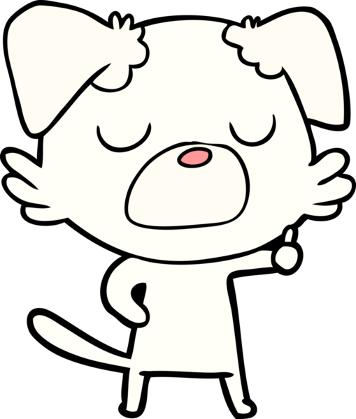 Bir insan tarafından çizilmiş çizgi film köpeği.